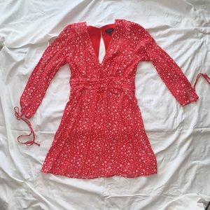 Topshop Star Print Long Sleeve Dress